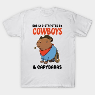 Easily Distracted by Cowboys and Capybaras T-Shirt